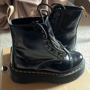 Black Patent Leather Women's Boots